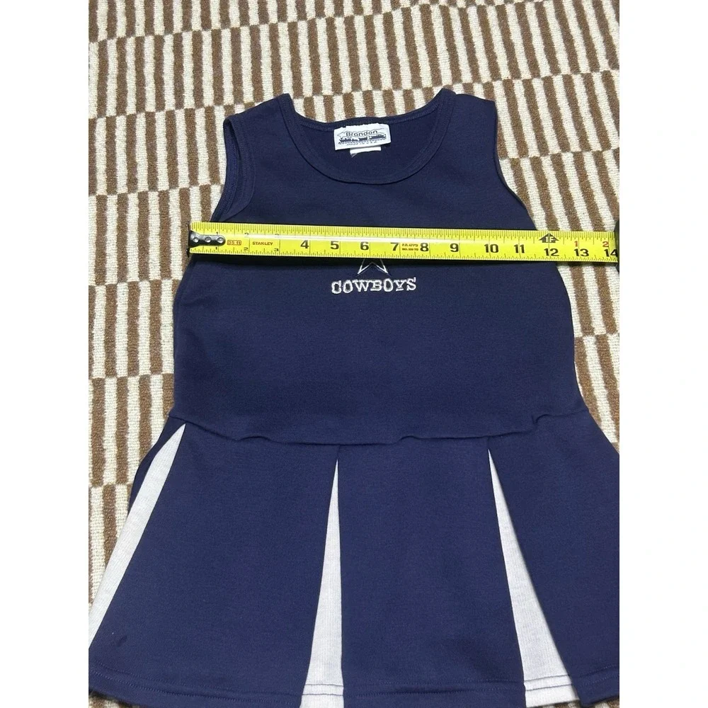 Vintage Y2K Dallas Cowboys Girls Cheerleader Dress Brandon USA Made Kids Navy